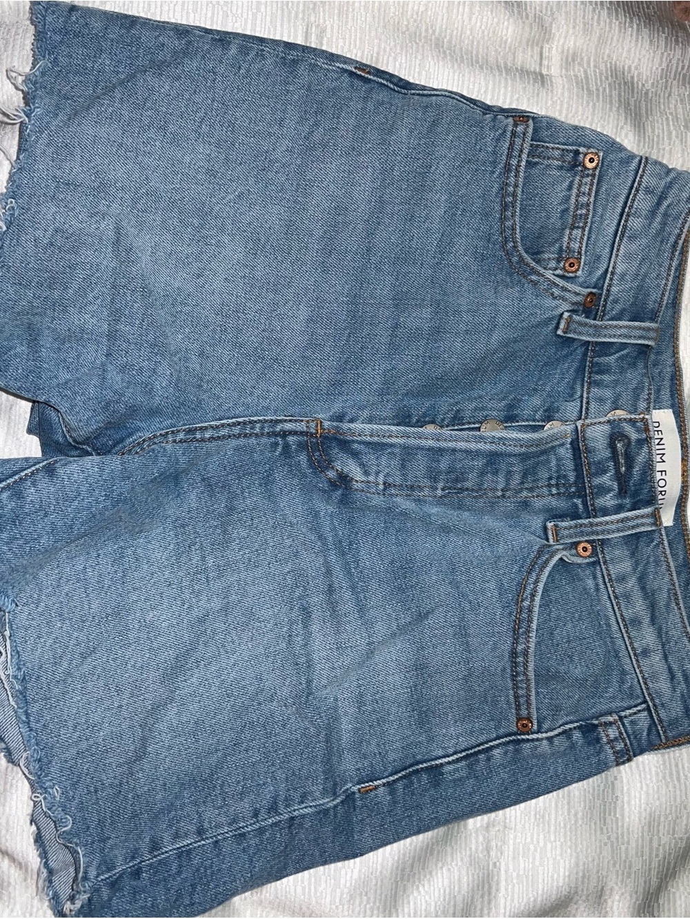 Denim Forum Light Blue Boyfriend Jean Shorts